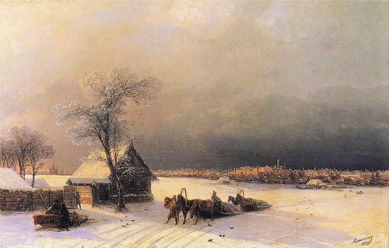 Ivan Aivazovsky Moscow in Winter from the Sparrow Hills China oil painting art